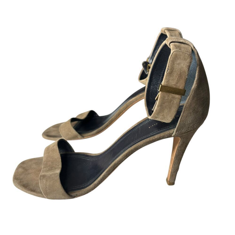 Celine Suede Ankle Strap Sandals Beige Size 10 - Picture 3 of 8